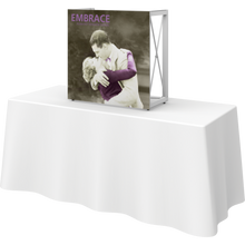 Load image into Gallery viewer, EMBRACE 2.5FT SQUARE TABLETOP PUSH-FIT TENSION FABRIC DISPLAY