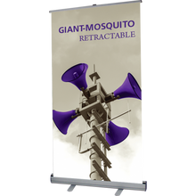 Load image into Gallery viewer, GIANT MOSQUITO RETRACTABLE BANNER STAND