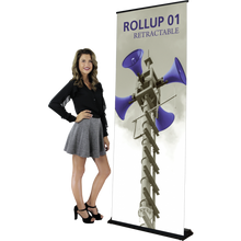 Load image into Gallery viewer, ROLLUP RETRACTABLE BANNER STAND
